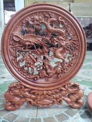Đĩa Gỗ Long Phụng dk 30cm