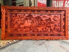Tranh Gỗ Đồng Quê Kích Thước 197*97*5 Gỗ Hương Đỏ