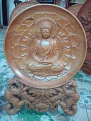Đĩa Gỗ hình Phật dk 40cm
