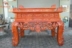 Bàn Thờ - Án Gian Đứng Gỗ Hương Đỏ- Bàn Thờ Nhị Cấp Kích Thước 175 Đục Tứ Linh