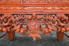 Bàn Thờ - Án Gian Đứng Gỗ Hương Đỏ- Bàn Thờ Nhị Cấp Kích Thước 175 Đục Tứ Linh