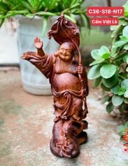 Tượng Phật - Di Lặc Đứng Nhân Sâm Kích Thước C36-S18-N17 Gỗ Cẩm
