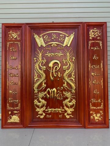 Tranh Thờ Cha Mẹ Kích Thước 108*108 Cm Gỗ Hương Đỏ