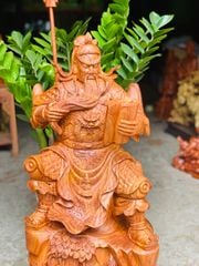 Tượng Phật - Quan Công Đọc Sách Kích Thước C80-S25-N35 Gỗ Hương Đá
