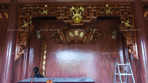 Cửa Võng Đục Truyện Gỗ Hương Đá - Mẫu 2