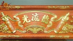 Hoành Phi Câu Đối Mai Đào Kích Thước Hoành Phi 127*50*4 - Câu Đối 127*26*4 Gỗ Hương Đỏ