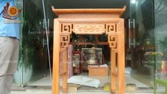 Bàn Thờ Chung Cư- Gỗ Gõ Đỏ Kích Thước Cao 125, Sâu 69, Rộng 97 Chân 8