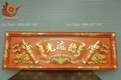 Hoành Phi Câu Đối Mai Đào Kích Thước Hoành Phi 155*61*4 - Câu Đối 155*28*4 Gỗ Hương Đỏ