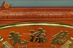 Hoành Phi Câu Đối Mai Đào Kích Thước Hoành Phi 197*69*4 - Câu Đối 197*28*4 Gỗ Hương Đỏ