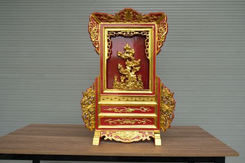 Phụ Kiện- Gương Thờ Cao 79cm, ngang đế 55cm, Sâu 17cm -Gỗ Mít/dổi