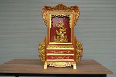 Phụ Kiện- Gương Thờ Cao 79cm, ngang đế 55cm, Sâu 17cm -Gỗ Mít/dổi