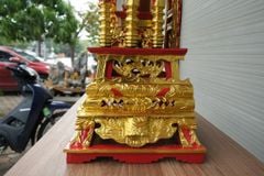 Ngai thờ Kích Thước Cao 74cm, Ngang 40cm, Sâu 33cm Gỗ Mít Sơn Sơn Thếp Vàng