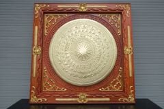 Tranh Trống Đồng - Kích Thước 90*90 Cm Gỗ Hương đỏ + Mặt Trống Gò