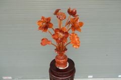 Bình Hoa Sen Gỗ - Hương Đỏ - 11 Cành