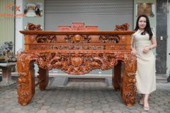 Bàn Thờ - Án Gian Đứng Gỗ Gụ - Vua Sập Thờ Đục Mai Đào Kích Thước 197