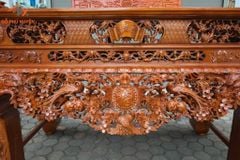 Bàn Thờ - Án Gian Đứng Gỗ Gụ - Vua Sập Thờ Đục Mai Đào Kích Thước 217