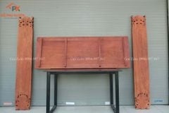 Bộ Hoành Phi Câu Đối Gỗ Liền Khối Kích Thước Hoành Phi 175*67*4 - Câu Đối 175*28*4 Gỗ Hương Đá Siêu Vân