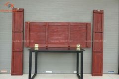 Hoành Phi Câu Đối Gỗ Quang Lưu Đức Dát Vàng Kích Thước Hoành Phi 155*61*4 - Câu Đối 155*28*4 Gỗ Hương Đỏ - Song Long Chầu nguyệt