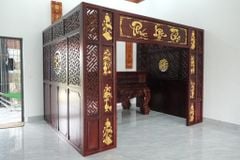 Vách Ngăn Phòng Thờ -  Gỗ Tự Nhiên- Gỗ Hương Đỏ Nam Phi