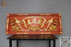Bộ Hoành Phi Câu Đối Gỗ Liền Khối Kích Thước Hoành Phi 175*67*4 - Câu Đối 175*28*4 Gỗ Hương Đỏ _ Tích Mai Đào