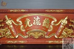 Bộ Hoành Phi Câu Đối Gỗ Liền Khối Kích Thước Hoành Phi 175*67*4 - Câu Đối 175*28*4 Gỗ Hương Đỏ _ Tích Mai Đào