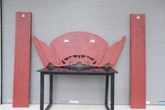 Cuốn Thư Câu Đối Liền Khối Đức Lưu Quang Dát Vàng Kích Thước Cuốn Thư 175*67*6 - Câu Đối 175*28*4 Gỗ Hương Đỏ Mẫu Phượng