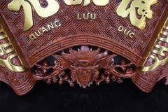 Cuốn Thư Câu Đối Gỗ Đục Long Phượng Kích Thước Cuốn Thư 197*87*4 - Câu Đối 197*28*4 Hương Đá
