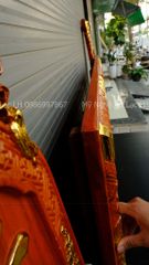 Hoành Phi Câu Đối Gỗ Nguyên Khối Dát Vàng Nền Trơn Kích Thước Hoành Phi 175*67*5 - Câu Đối 175*28*4 Gỗ Hương Đỏ