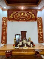 Hoành Phi Câu Đối Gỗ Quang Lưu Đức Dát Vàng Kích Thước Hoành Phi 155*61*4 - Câu Đối 155*28*4 Gỗ Hương Đỏ