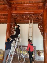 Cửa Võng Đục Truyện Gỗ Gụ - Mẫu 3