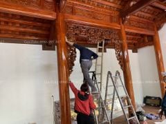 Cửa Võng Đục Truyện Gỗ Gụ - Mẫu 3