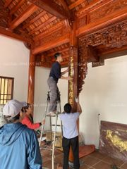 Cửa Võng Đục Truyện Gỗ Gụ - Mẫu 3