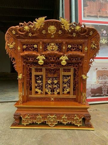 Khám thờ KT Ngang 93cm, Sâu 40cm, Cao 117cm- Gỗ Hương Đá