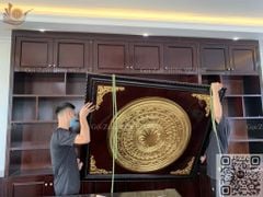 Tranh Trống Đồng - Kích Thước 80*80 Cm Gỗ Sồi