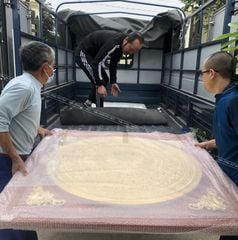 Tranh Trống Đồng - Mặt Gò Dát Vàng Kích Thước 80*80 Cm