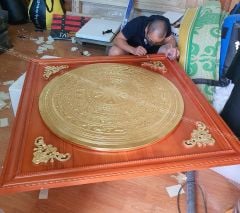 Tranh Trống Đồng - Mặt Gò Dát Vàng Kích Thước 80*80 Cm
