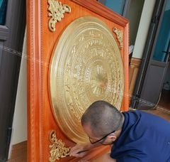 Tranh Trống Đồng - Mặt Gò Dát Vàng Kích Thước 80*80 Cm