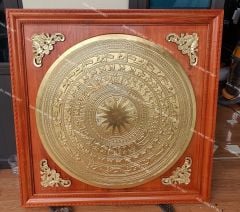 Tranh Trống Đồng - Mặt Gò Dát Vàng Kích Thước 80*80 Cm