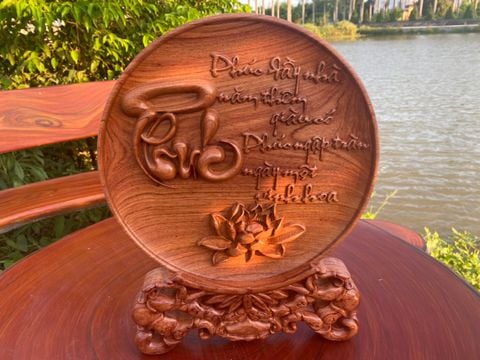 Đĩa Gỗ chữ Phúc dk 30cm
