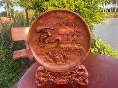 Đĩa Gỗ chữ Tâm dk 50cm