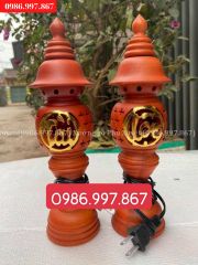 Đèn thờ quả dứa bằng gỗ cao 36cm