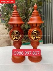 Đèn thờ quả dứa bằng gỗ cao 36cm