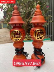 Đèn thờ quả dứa bằng gỗ cao 48cm