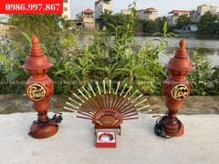 Đèn thờ quả dứa bằng gỗ cao 36cm
