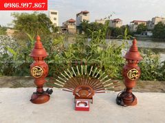 Đèn thờ quả dứa bằng gỗ cao 48cm