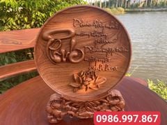 Đĩa Gỗ chữ Cha Mẹ dk 30cm