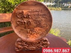 Đĩa Gỗ chữ Cha Mẹ dk 40cm
