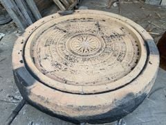 Tranh Trống Đồng Vuông Khung Gỗ Hương Kích Thước 90*90 Cm