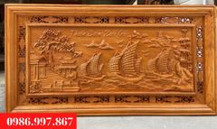 Tranh Gỗ Thuận Buồm Xuôi Gió Kích Thước 155*79*4 Cm Gỗ Gõ