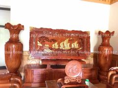 Tranh Gỗ Thuận Buồm Xuôi Gió Dát Vàng Kích Thước 217*107*5 Cm Gỗ Hương Đỏ